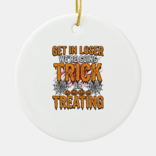 Décoration En Céramique Halloween Trick Or Treating Typographie Vintage De