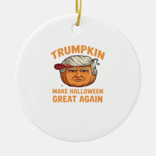 Décoration En Céramique Halloween Trumpkin - Citation parodique Éffrayante