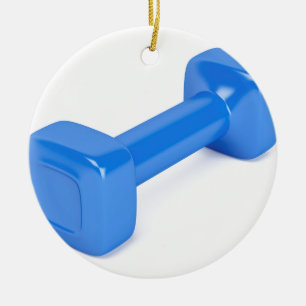 Décoration En Céramique Haltère en plastique bleue
