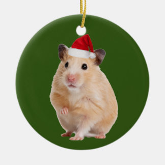 Décoration En Céramique Hamster Avec Casquette Scaft Noël
