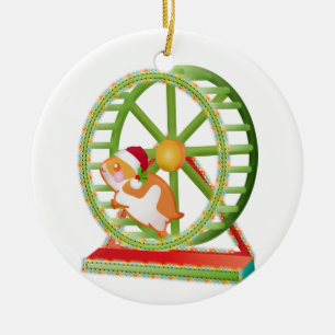 Décoration En Céramique hamster de Noël père Noël