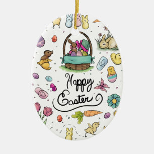 Décoration En Céramique Happy Easter Art