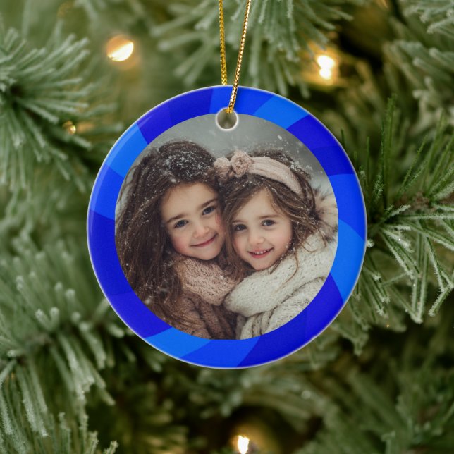 Décoration En Céramique HAPPY HANUKKAH Modern Swirl Star Custom PHOTO (Arbre)