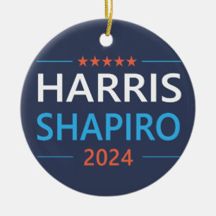 Décoration En Céramique Harris Shapiro 2024 Kamala Harris Democrat
