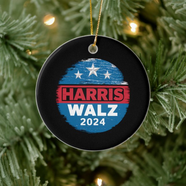 Décoration En Céramique Harris Walz 2024 Election Kamala Harris Tim Waltz (Arbre)