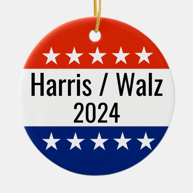 Décoration En Céramique Harris Walz Élection 2024 (Devant)