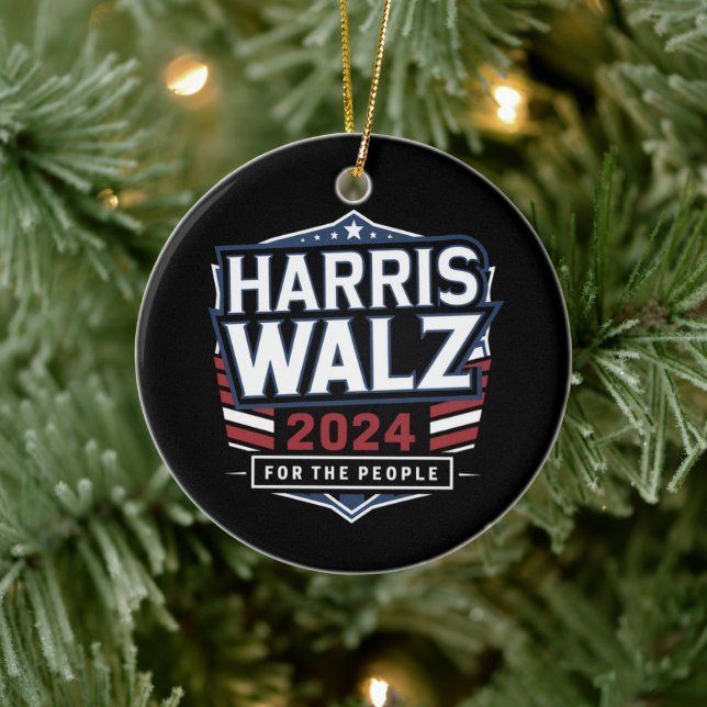 Décoration En Céramique HarrisWaltz 2024 Shirt KamalaHarris TimWaltz 2024 (Arbre)