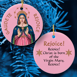 Décoration En Céramique Haut du torse de la BVM sur Gaudete Avent rose