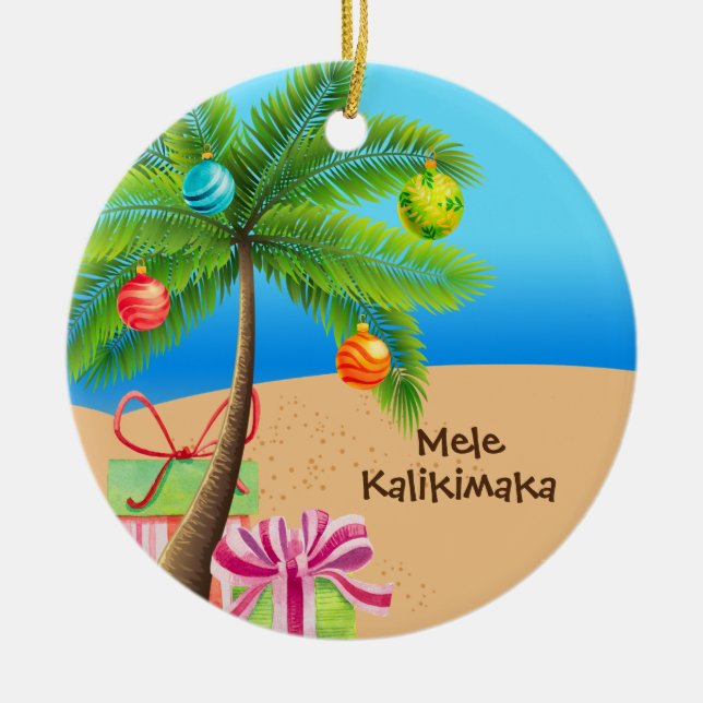 Décoration En Céramique Hawaiian Christmas Island Salutation (Devant)