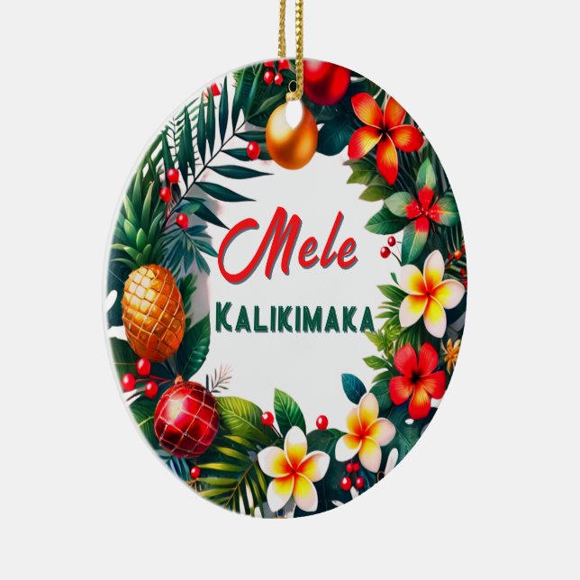 Décoration En Céramique Hawaiian Christmas Tropical Wreath (Droite)