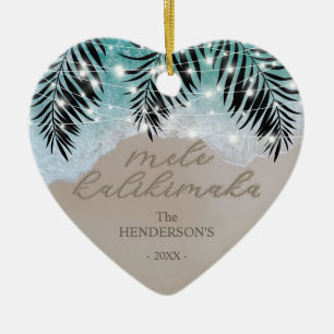 Décoration En Céramique Hawaiian Mele Kalikimaka Tropical