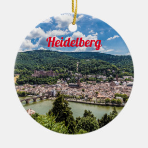 Décoration En Céramique Heidelberg Neckar Panorama Allemagne