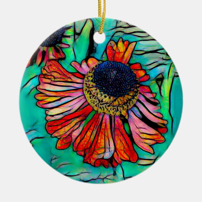 Décoration En Céramique Helenium fringy avec look en verre tendu (Devant)