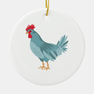 Décoration En Céramique Hen bleu