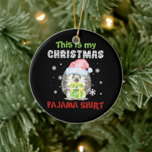 Décoration En Céramique Hérisson Voici Ma Chemise De Pyjama De Noël