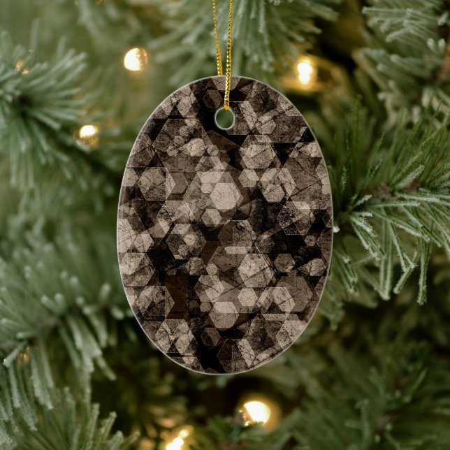 Décoration En Céramique hexagones Brown. (Arbre)