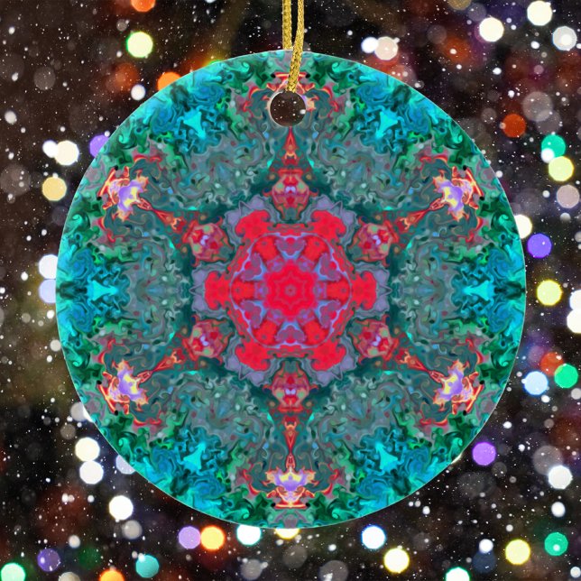 Décoration En Céramique Hippie psychédélique rose Turquoise et bleu (Créateur téléchargé)