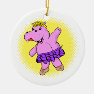 Décoration En Céramique Hippo Ballerina avec Tutu