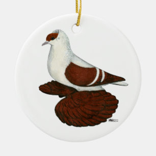 Décoration En Céramique Hirondelle : Pigeon à tête molle rouge