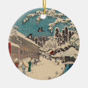 Décoration En Céramique Hiroshige hiver paysage Japon pays