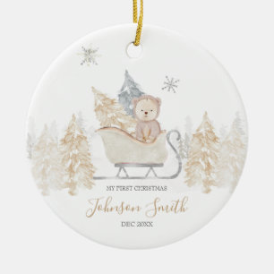 Décoration En Céramique Hiver Blanc mignon Ours Montagne Premier Noël