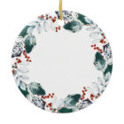 Hiver Floral Bourgogne Personnalisée Fille Baptême