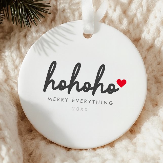 Décoration En Céramique Ho Ho Ho | Christmas Heart Modern Minimalist (Créateur téléchargé)