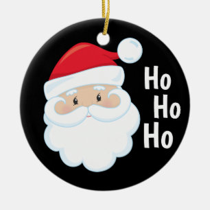 Décoration En Céramique Ho Ho Ho Père Noël Face Noël Fêtes Rouge Blanc
