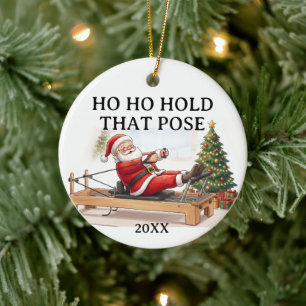 Décoration En Céramique Ho Ho Maintenez Cette Pose Drôle Santa Pilates Noë