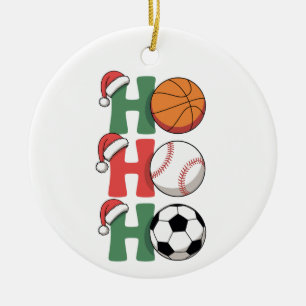 Décoration En Céramique Ho Père Noël Noël Basketball de baseball de baseba