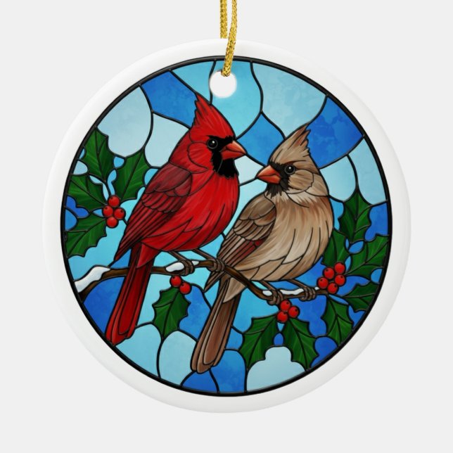 Décoration En Céramique Holiday Cardinals Christmas Tree Ornament (Devant)
