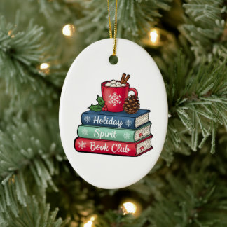 Décoration En Céramique Holiday Spirit Book Club Ornament | Book Lovers