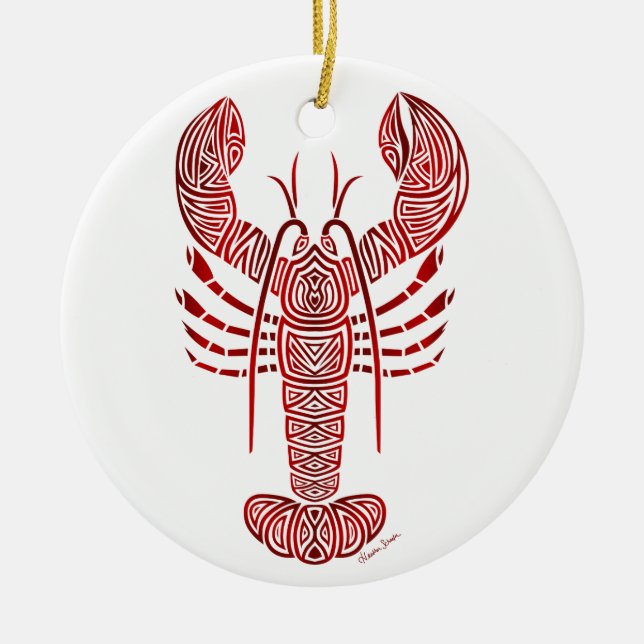 Décoration En Céramique Homard tribal du Maine (Devant)