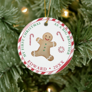 Décoration En Céramique Homme en pain d'épice 1er Noël en Big Brother