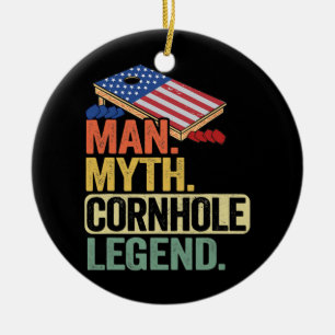 Décoration En Céramique Homme Mythe Cornhole Legend USA Drapeau Corn Hole