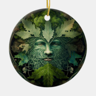 Décoration En Céramique Homme vert Mandala Imaginaire Art