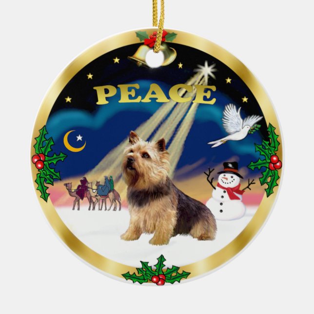 Décoration En Céramique Hommes Sages - Norwich Terrier (Devant)