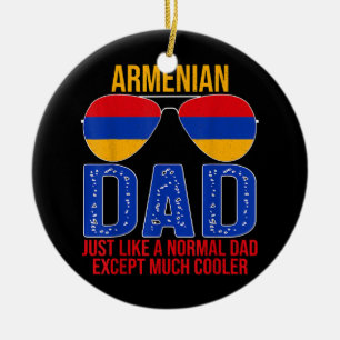 Décoration En Céramique Hommes Vintage Arménien Papa Arménie Drapeau Lunet