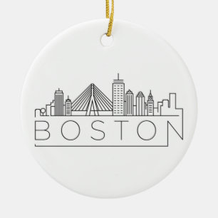 Décoration En Céramique Horizon de la ville de Boston, horizon de Boston m