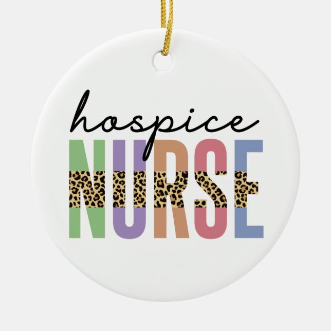 Décoration En Céramique Hospice Nurse Cheetah typographie (Devant)