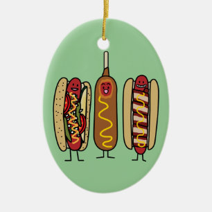 Décoration En Céramique Hot Dog Friends