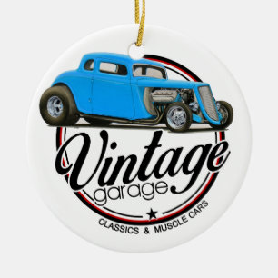 Décoration En Céramique Hot rod vintage de garage