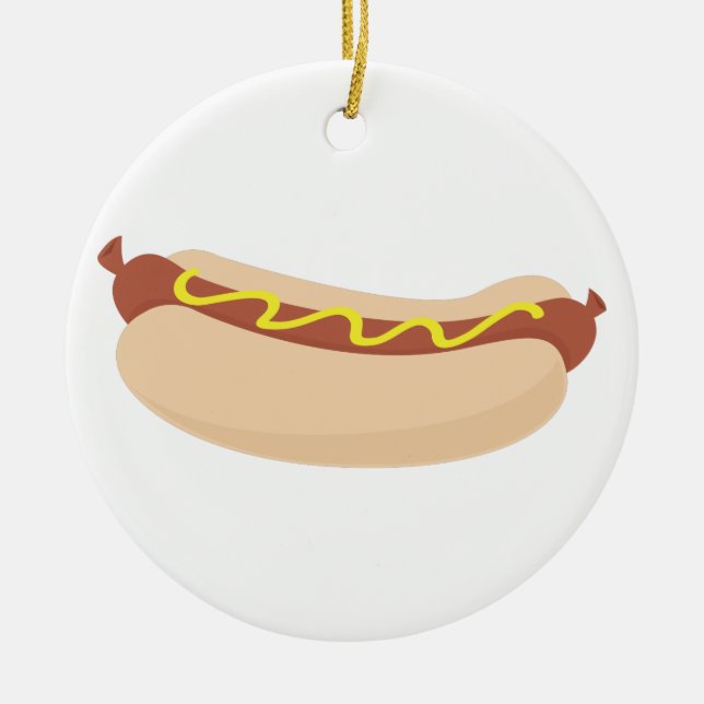 Décoration En Céramique Hotdog avec moutarde (Devant)