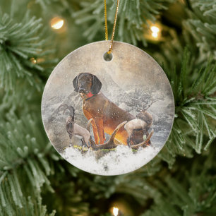 Décoration En Céramique Hound de montagne bavarois, Art