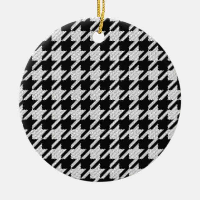 Décoration En Céramique Houndstooth Weave Motif Ornament de Noël (Devant)