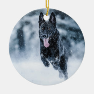 Décoration En Céramique Housse de couette Black German Shepherd dans la ne