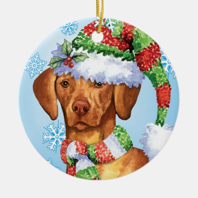 Décoration En Céramique Howlidays heureux Vizsla (Devant)