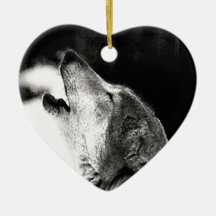 Décoration En Céramique Howling Wolf
