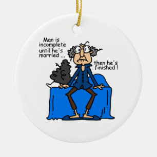 Décoration En Céramique Humour alors fini inachevé de mariage