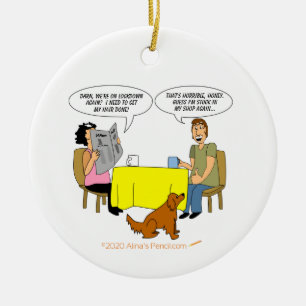 Décoration En Céramique Humour de dessin animé de Wood Turner